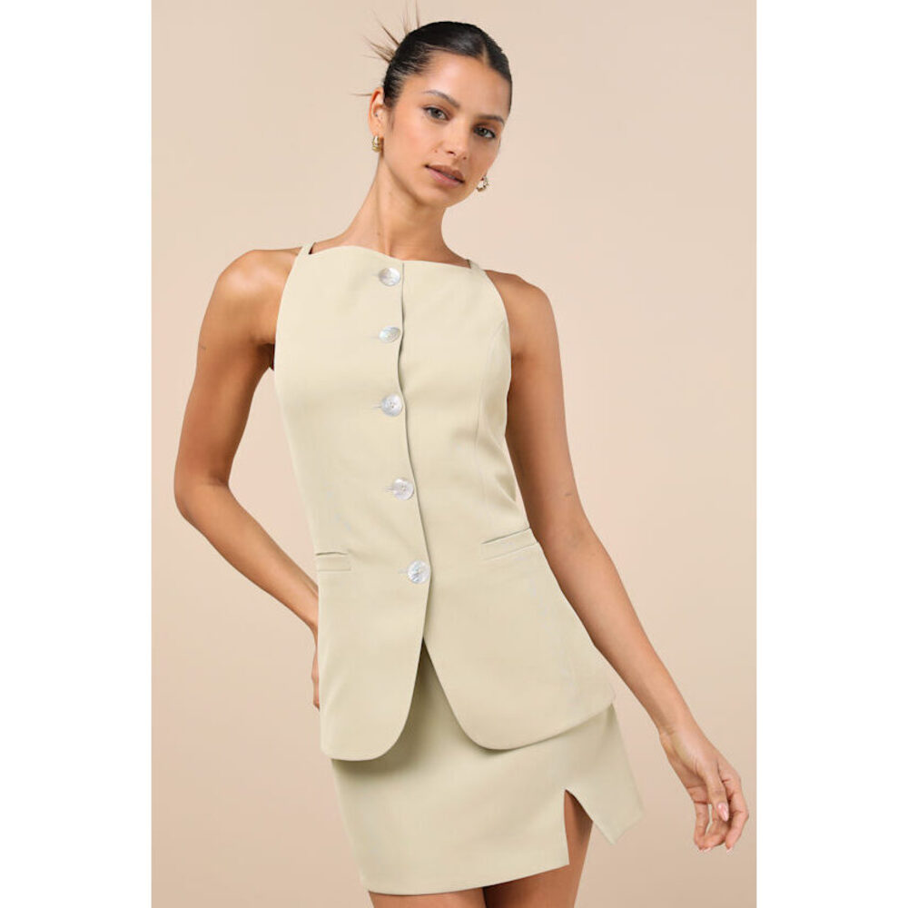 Lulus Polished Influence Light Green High-rise Mini Skirt - Size L